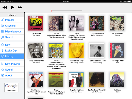 Thumbnail: History (recently played albums)
