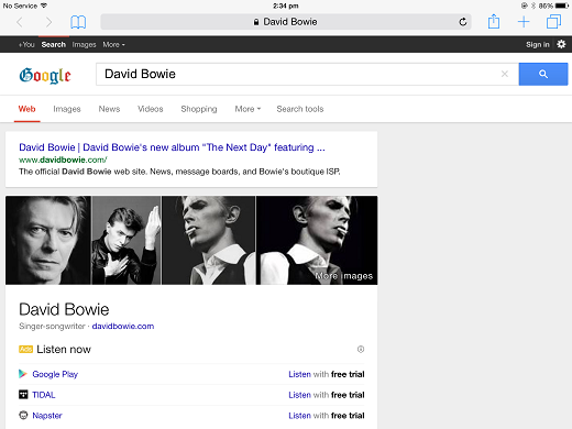 Thumbnail: Tapping the Google button